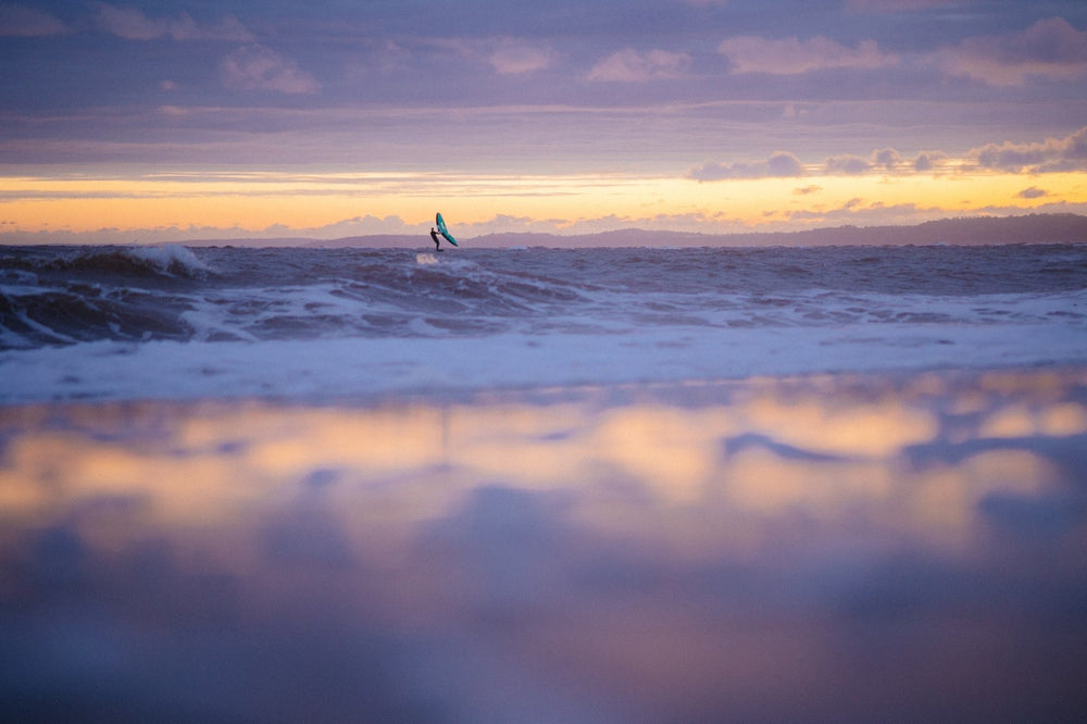 Eric winging into the sunset off the seafront