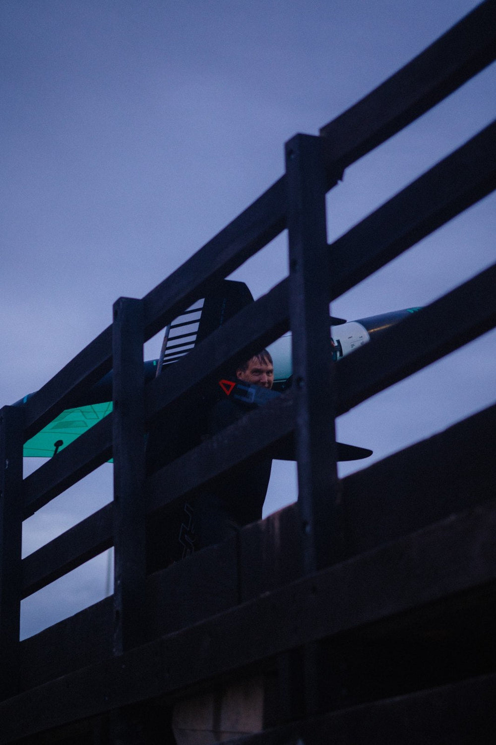 Eric heading down to the water at dusk