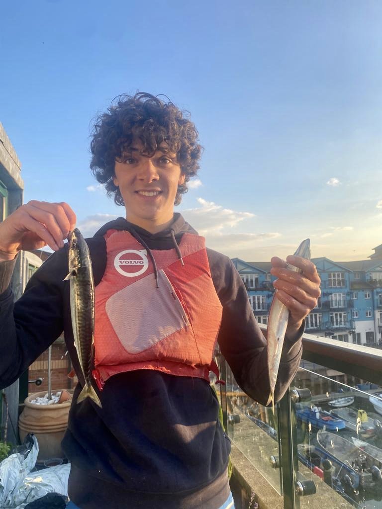Monty with the catch of the day